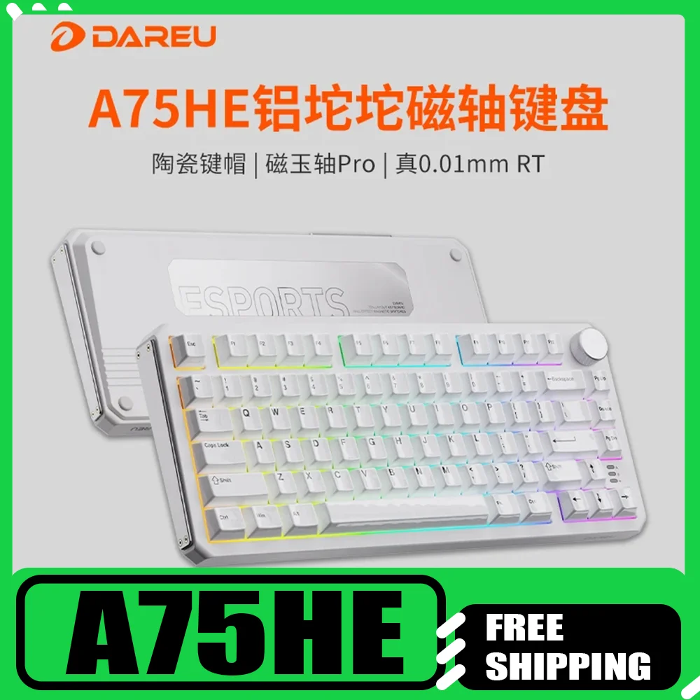 

DAREU A75HE Киберспортивная механическая клавиатура с магнитной осью, игровая магнитная нефритовая ось PRO, керамическая клавиатура из алюминиевого сплава, подарок