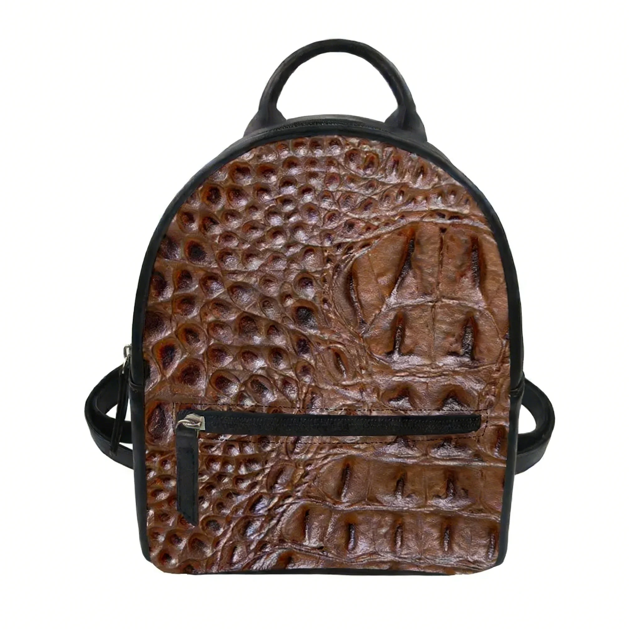 

Crocodile leather Imitation Pattern Print Custom Backpack Carter Schoolbags Double Shoulder Bag Mini Daypack Leather Travel Bag