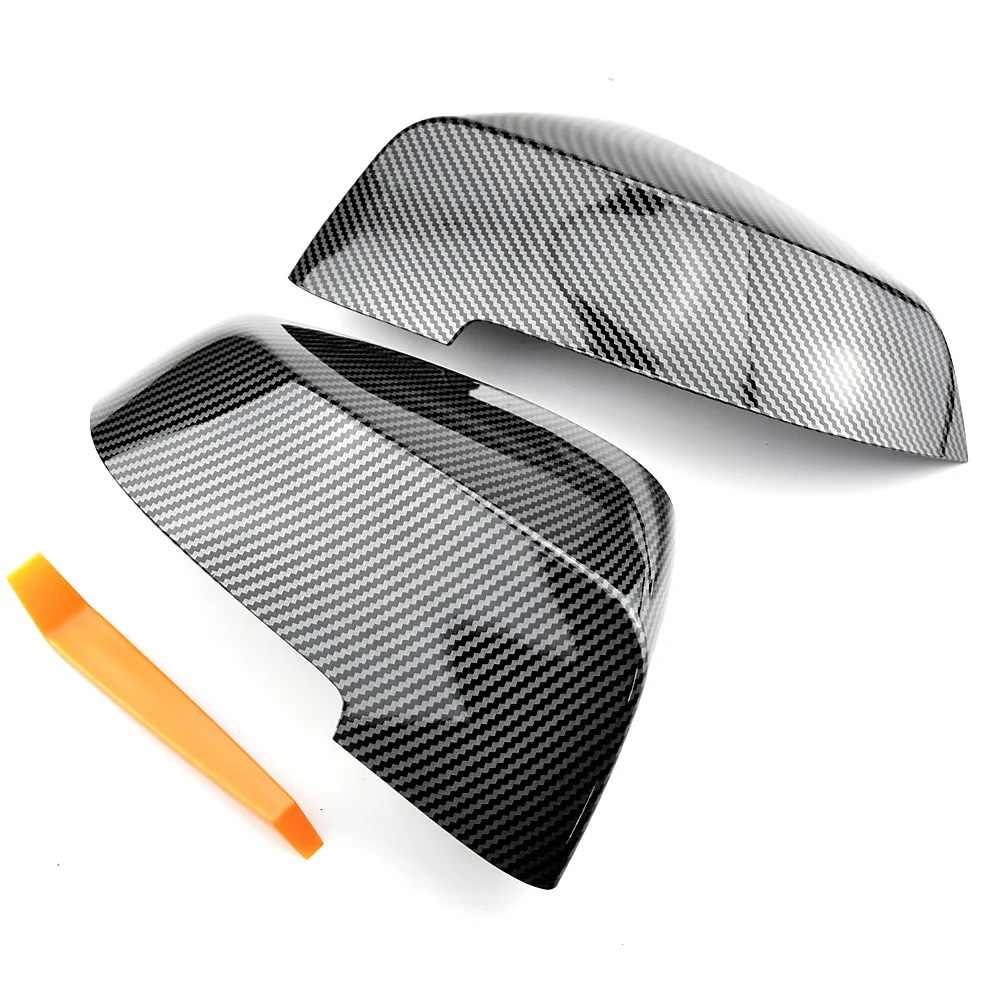 Side Wing Rearview Mirror Cover Cap For BMW 5 6 7 Series E60 E61 E63 E64 F01 F02-F04 F06 F07 F10 F11 F12 F13 Carbon Fiber Black