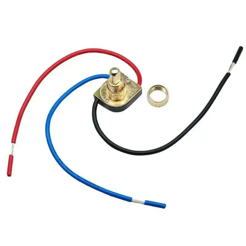 

ZE-157M 3 WAY Push Button Switches Light Tow Circuit 3A125V Metal Bushing With 6 Inch Wire Leads Stripped Ends