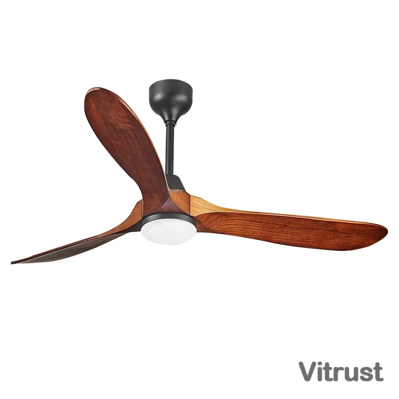 Vintage Home Deorative Ceiling fan with Lamp 60 inch Wooden Fan with LED Light