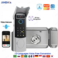 Real Time Intercom 3D Face Recognition Front Door Electric Lock Doorbell Digital Fingerprint Waterproof Tuya Wifi Smart Lock