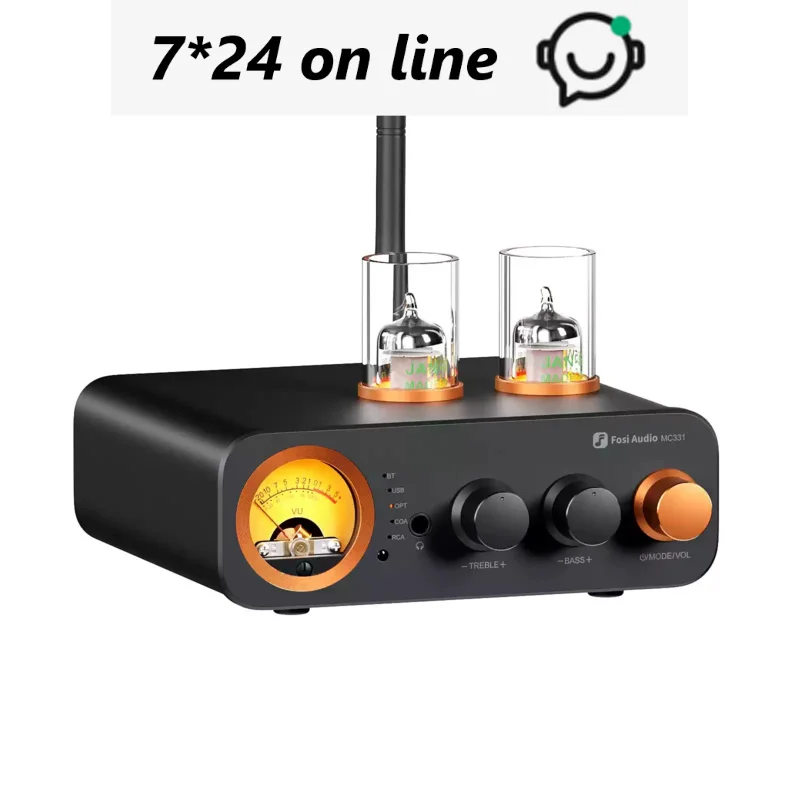 Fosi Audio MC331 2.0 채널 Bluetooth 스테레오 통합 앰프(DAC 포함), 패시브 스피커용 미니 오디오 파워 앰프