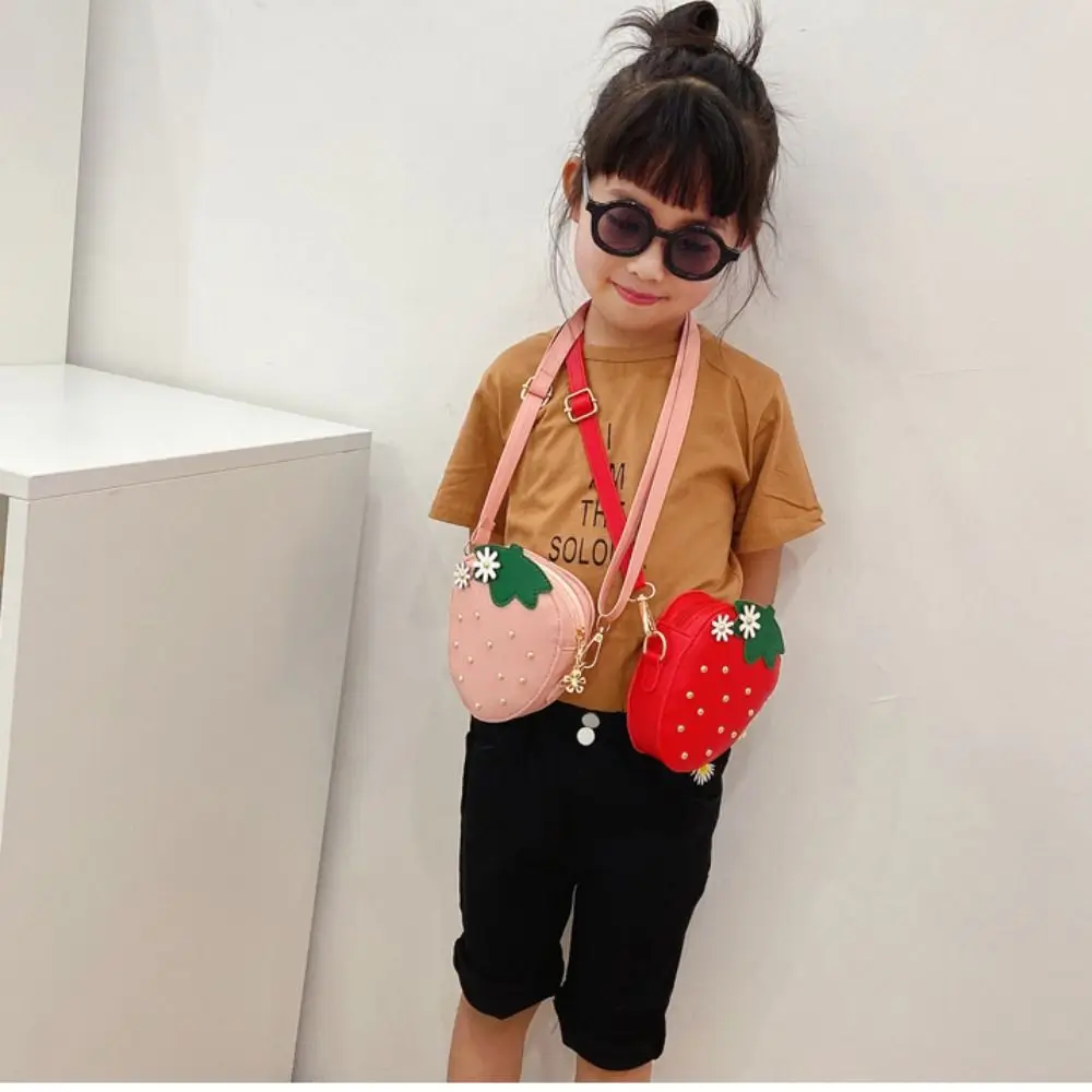 Mini Purse Cute Strawberry Purse Toddler Kids Wallet Shoulder Bag Crossbody Bags for Little Girls