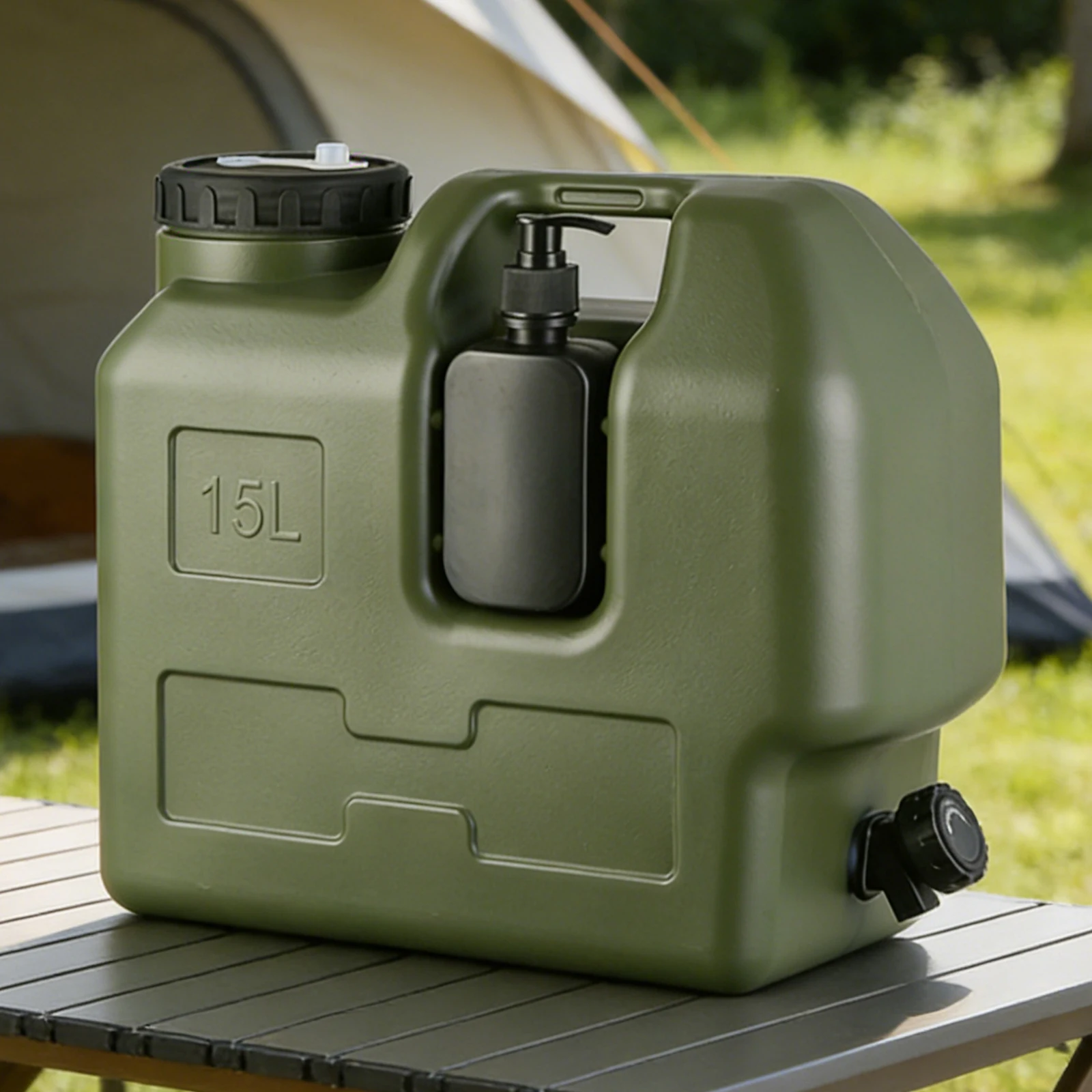 15/30L Tragbarer Camping-Wasserkrug mit Zapfhahn und Seifenspender, BPA-freier Wassertank für Outdoor-Camping und Auto – Detail 3