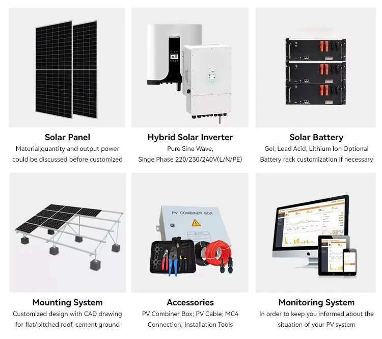 10KW 15KW 20KW 50KW Home Solar Power System Grid Tied Solar Panels with Battery and Inverter 30kw 50kw Solar Panel System