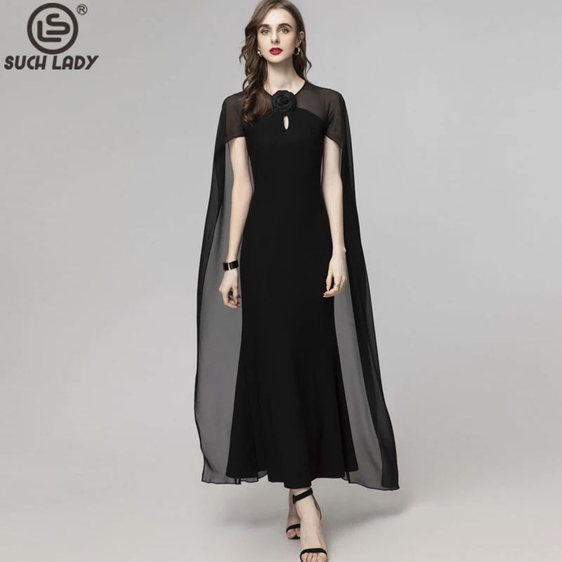 

Women's Evening Prom O Neck Cape Sleeves Appliques Fashion Elegant Designer Party Gown