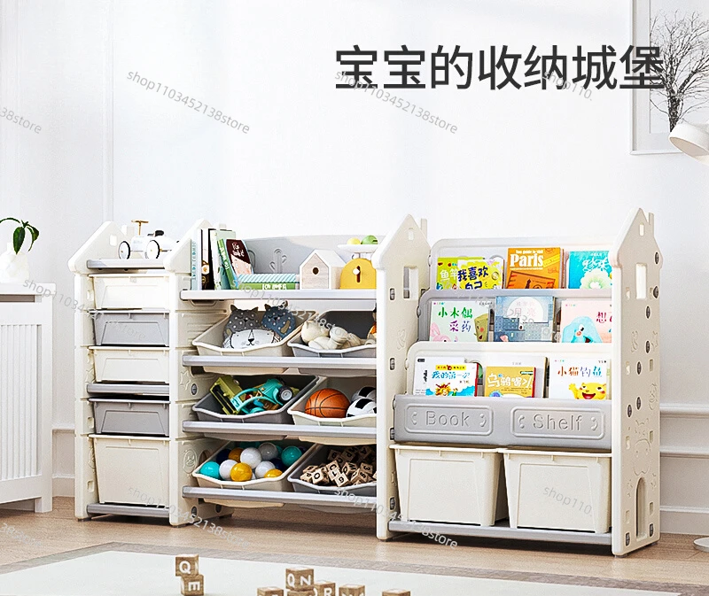 

Книжная полка, стеллаж для хранения, многослойный бытовой книжный шкаф с картинками, классификация игрушек, большой вместительный многослойный шкаф для хранения