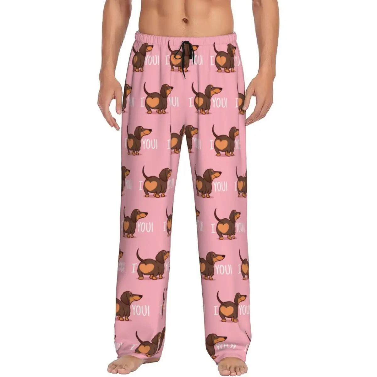

Custom Men's Dachshund Dog Pajama Pants Printed Sausage Dogs Sleep Sleepwear Bottoms with Pockets