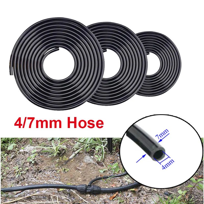 

4/7mm Hose Garden Watering 1/4" PVC Hose Micro Drip Irrigation Pipe Tubing Lawn Balcony Plants Flower Greenhouse Pipe