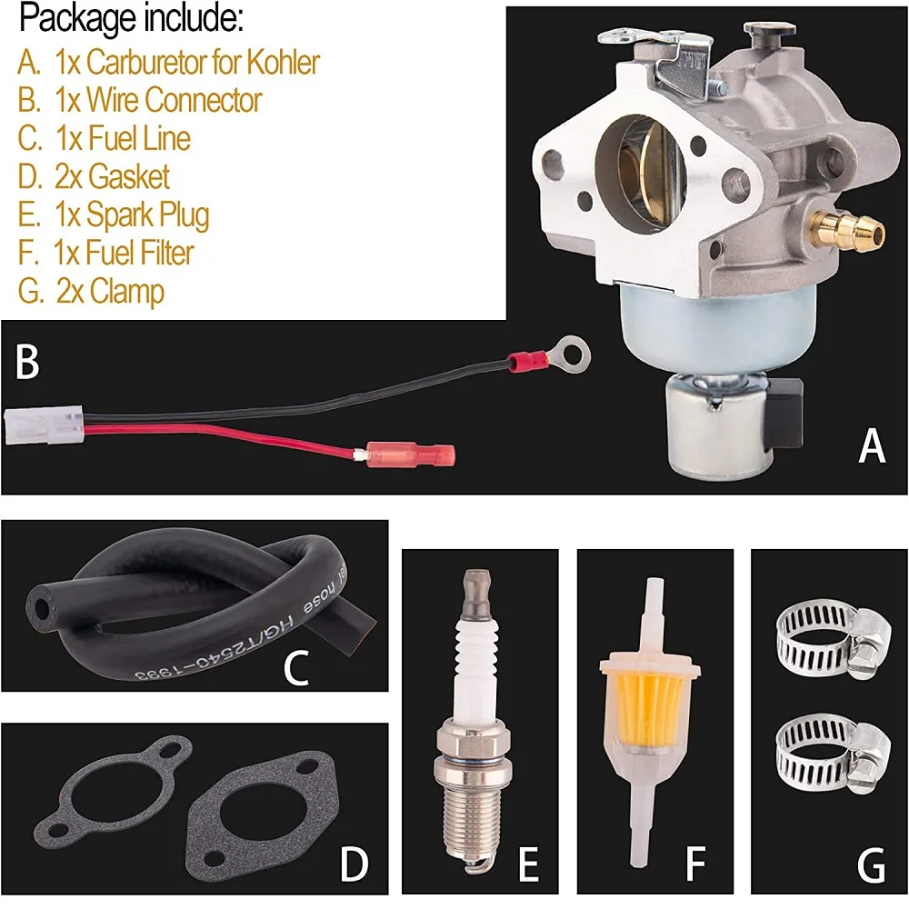 Carburatore 33-S per Kohler SV590 SV591 SV600 SV620 CV491S CV492S motore Carb sostituire muslimex 01-S 16-S 43-S, 12 853 117-S