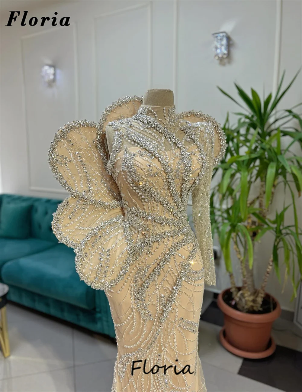 

Элегантные вечерние платья с длинными рукавами и бисером, платья для дня рождения с высоким воротом, свадебное платье для выпускного вечера по индивидуальному заказу, Vestidos De Noche 2026