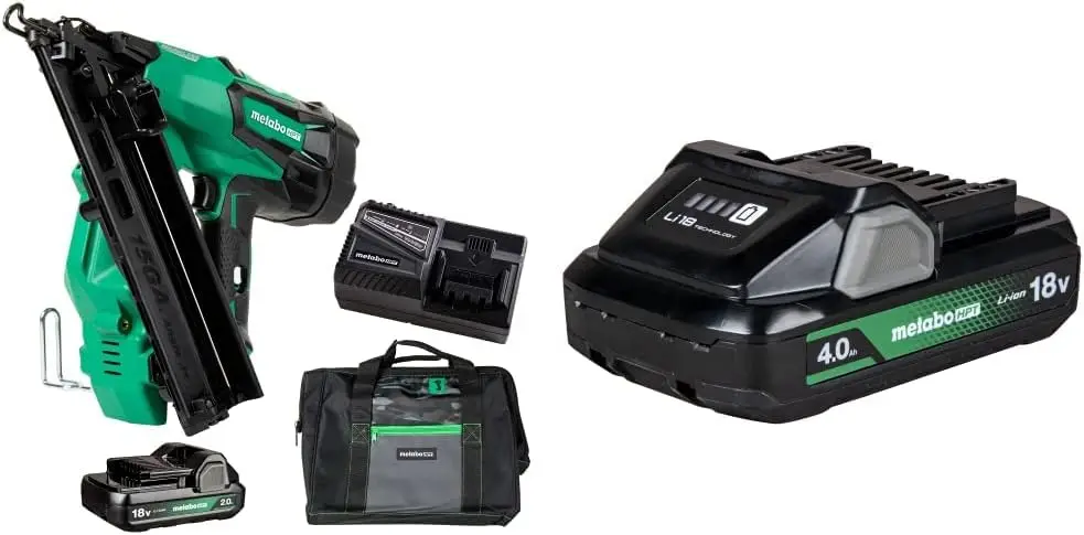 18V Multi Volt Angled Finish Nailer Kit Battery 18V - 4.0Ah Lithium Ion Slide Type Battery 18 Volt Technology