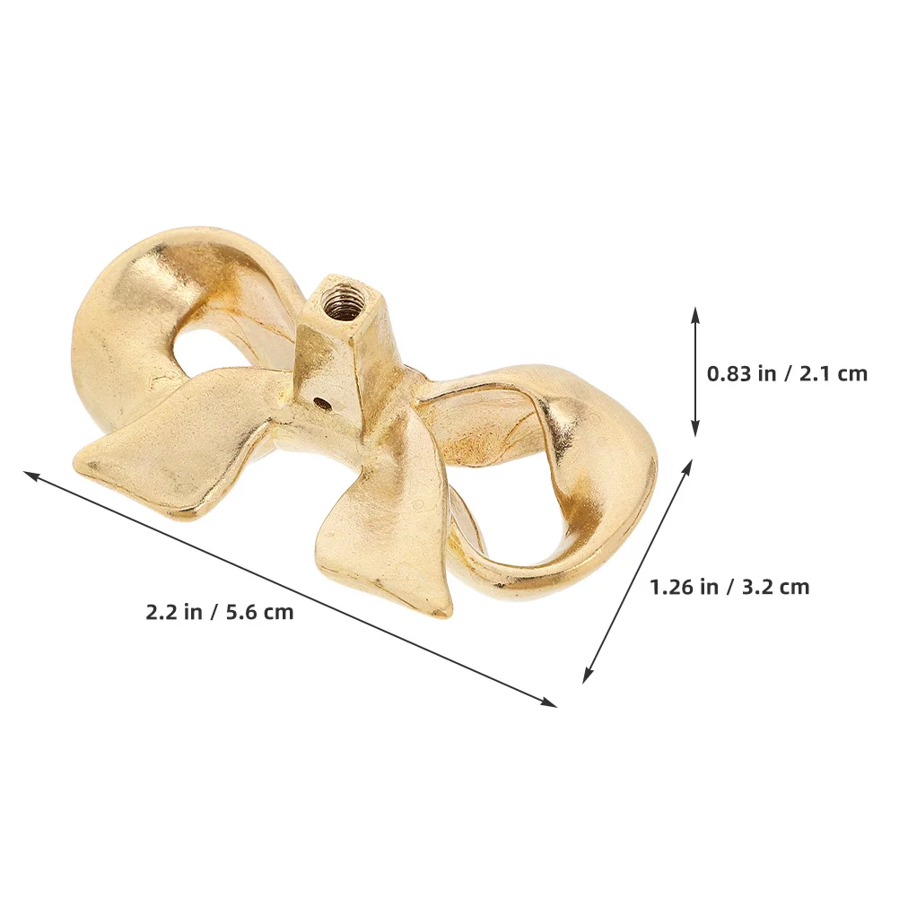 Maniglie per cassetti a forma di fiocco in ottone da 2 pezzi, maniglie decorative con finitura dorata per armadi, cassettiere e fiocchi per mobili