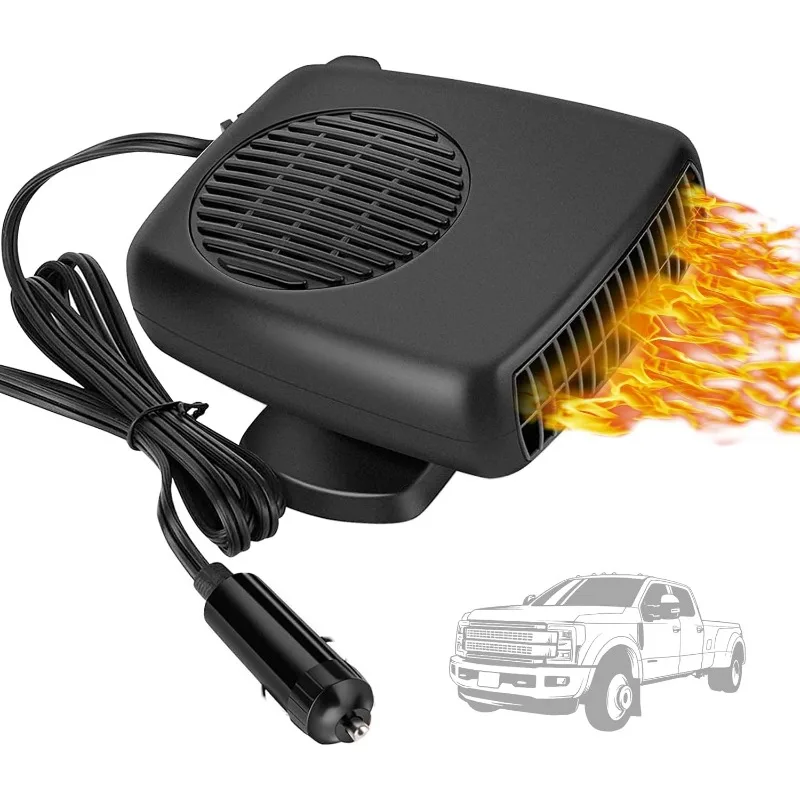 Air Cooler Fan 150W Electric Car Heater 12V/24V Portable Demister Defroster Heating Fan Dryer Windshield Defogging Accessroies