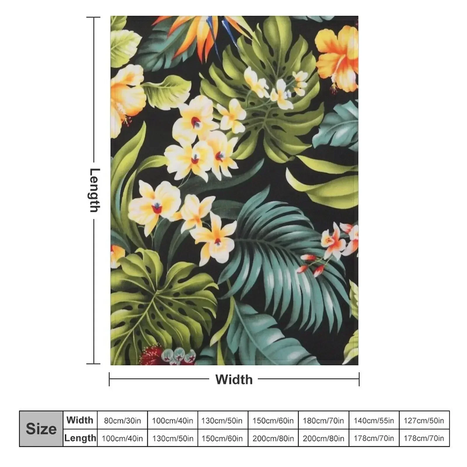 Hawaiian Aloha Flower Painted Pattern Throw Blanket Furrys Bed Furry Blankets