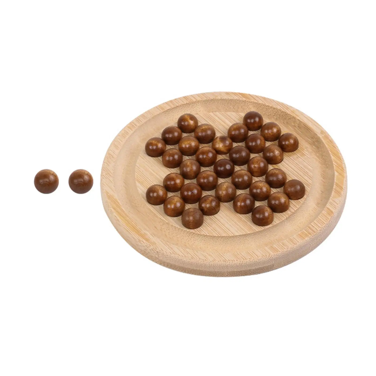 Wooden Solitaire Board Game for Kids Adults Classical Educational Family Game Table Strategy Marble Puzzle Toy Travel Set