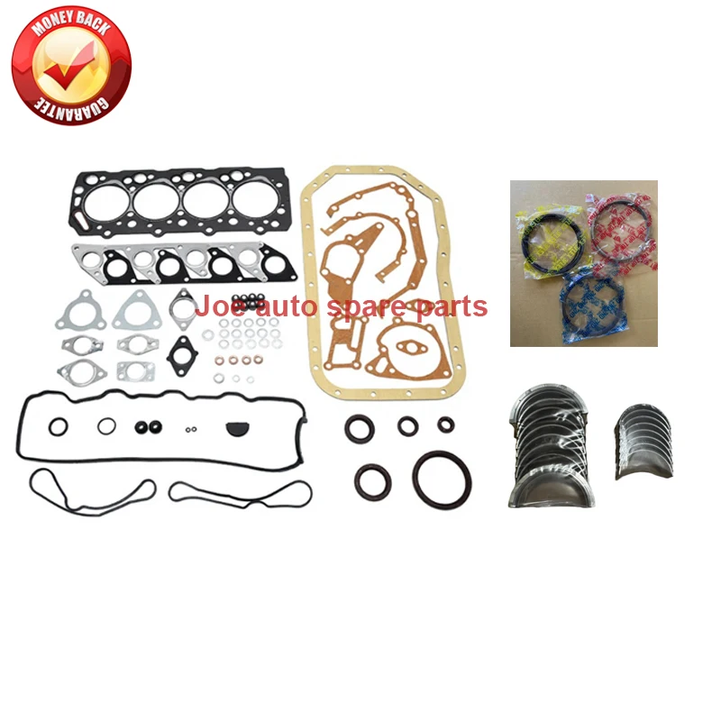 4D56 4D56T Engine Full Gasket kit main connecting rod bearing piston ring for Mitsubishi Montero L200 L400 CANTER 2.5 TD 2.5L
