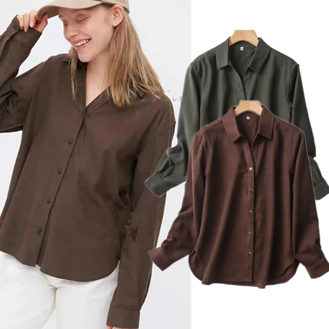 Maxdutti Japanese Simple Fashion Blouse Women Loose Shirt Long Sleeve