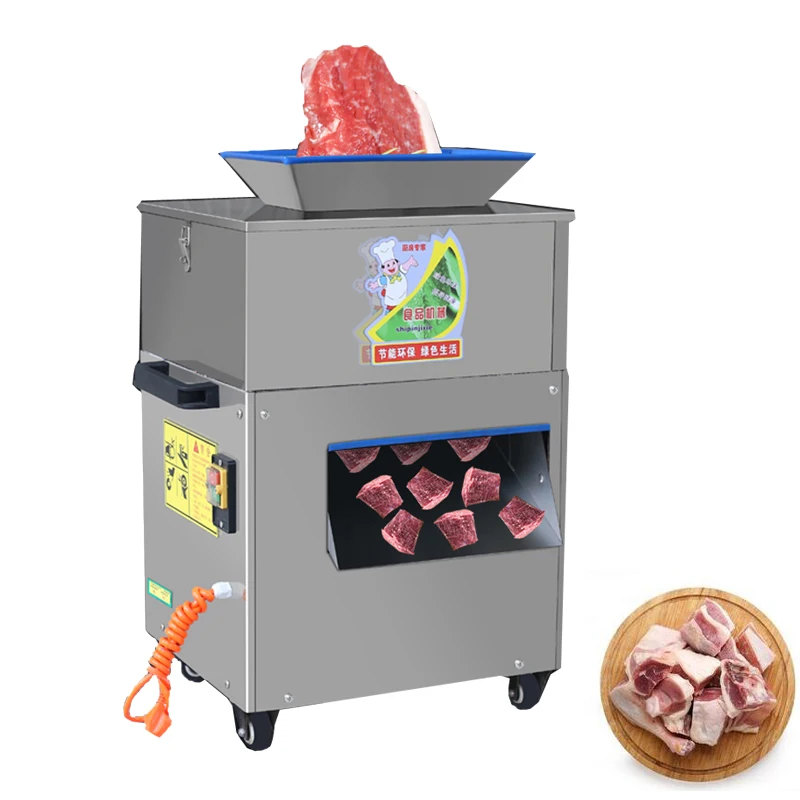 

Electric Frozen Meat Block Cutter Machine Restaurant Meat Chunk Cutting Fish Cubes Cutting machine Meat processing machine