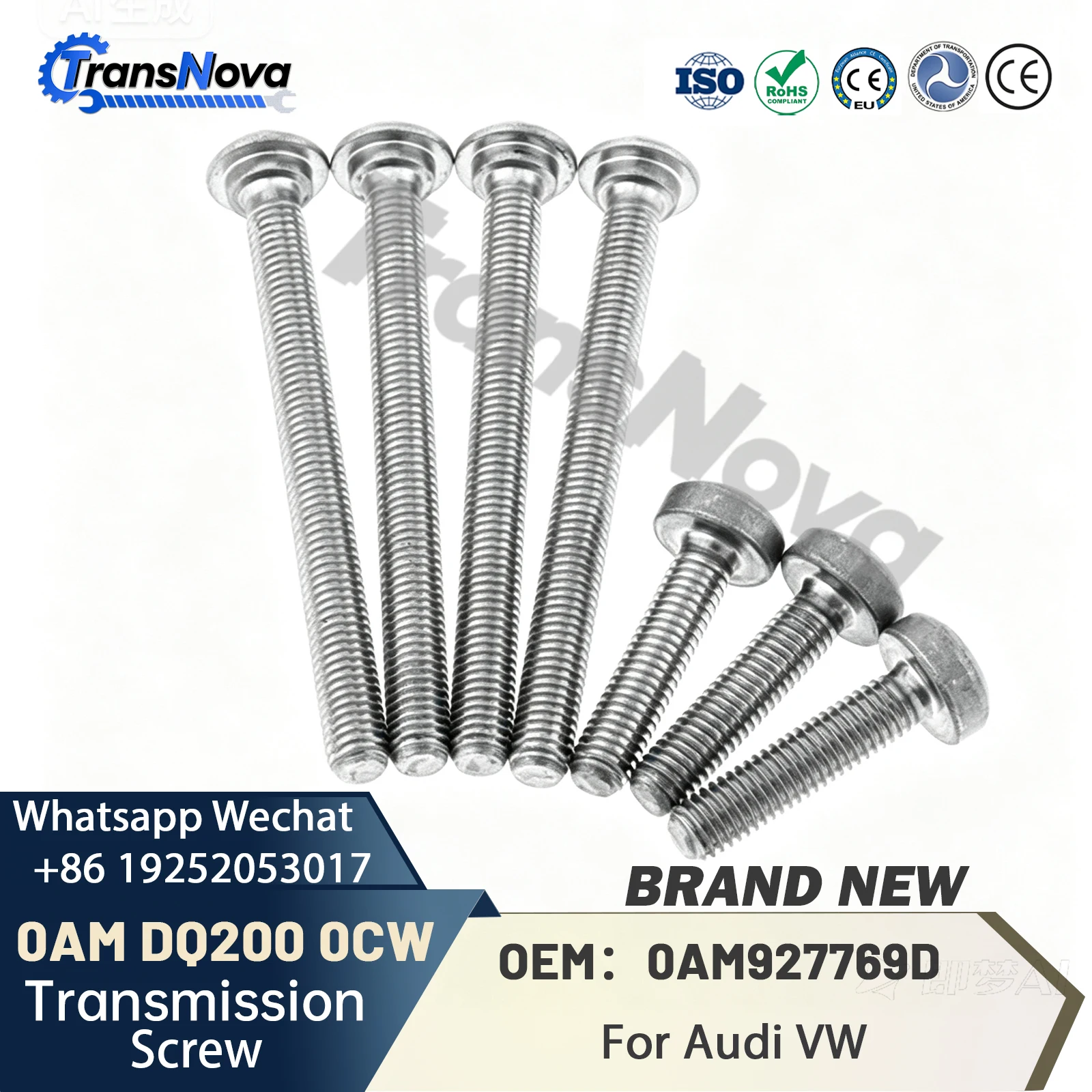 

TransNova Original 0AM DSG 7 Transmission DQ200 Screws Kit Gearbox Valve Body Mounting Bolt Screw for VW Golf AUDI SKODA SEAT