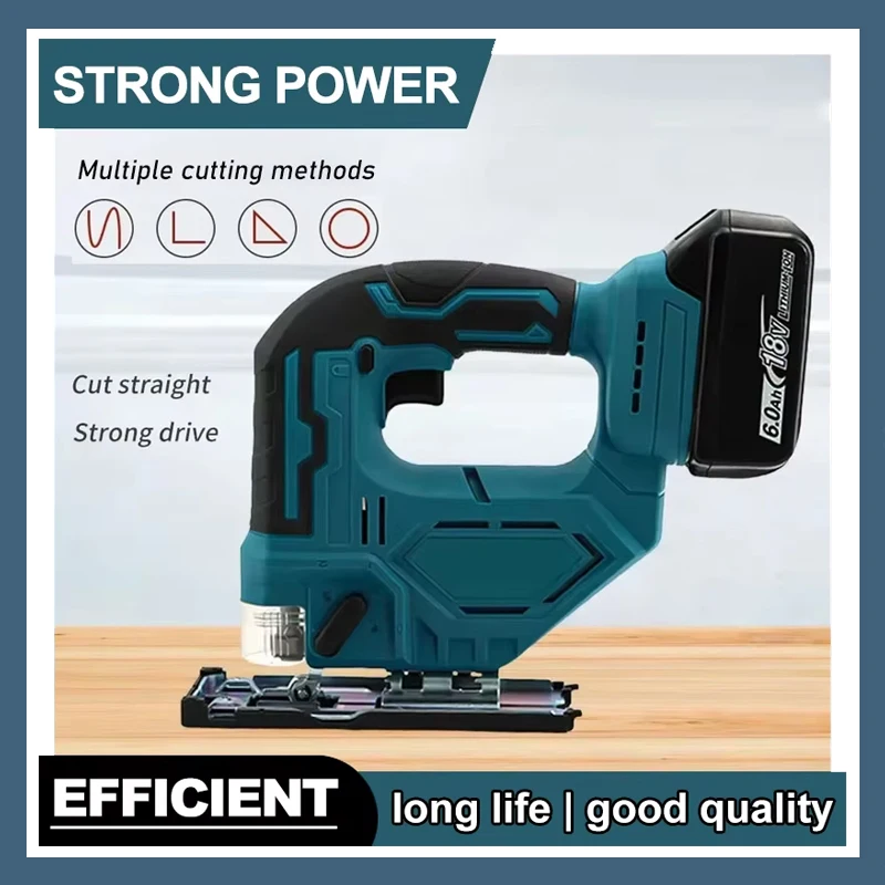 Serra Tico-Tico Elétrica Portátil Makita DJV182Z 340W Sem Fio e Sem Escovas com Punho Ergonômico para Carpinteiro