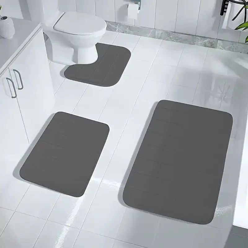 Set van 3 Badkamer Badmat Set Zacht Antislip 2 STKS Geplaveide Mat Badkamerkleed Absorberende Douche Tapijten Wc Deksel Cover Vloer