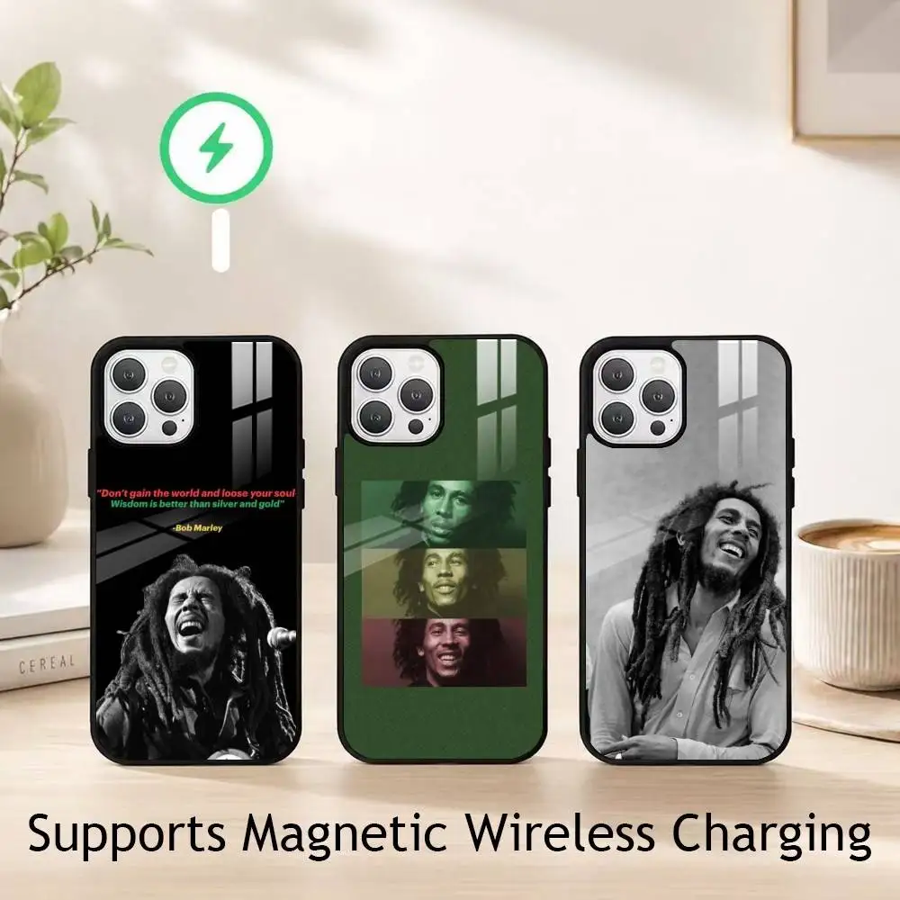 

Jamaican singer B-Bob Marley Phone Case For iPhone17,16,15,14,13,12,11 Plus,Pro Allows magnetic wireless charging