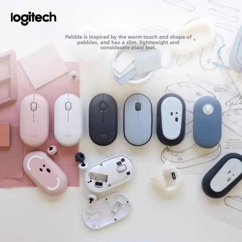 

Logitech M350 Slim Silent Wireless Mouse Ultra-Portable for Travel Bluetooth/USB for Laptop Computer Multicolor