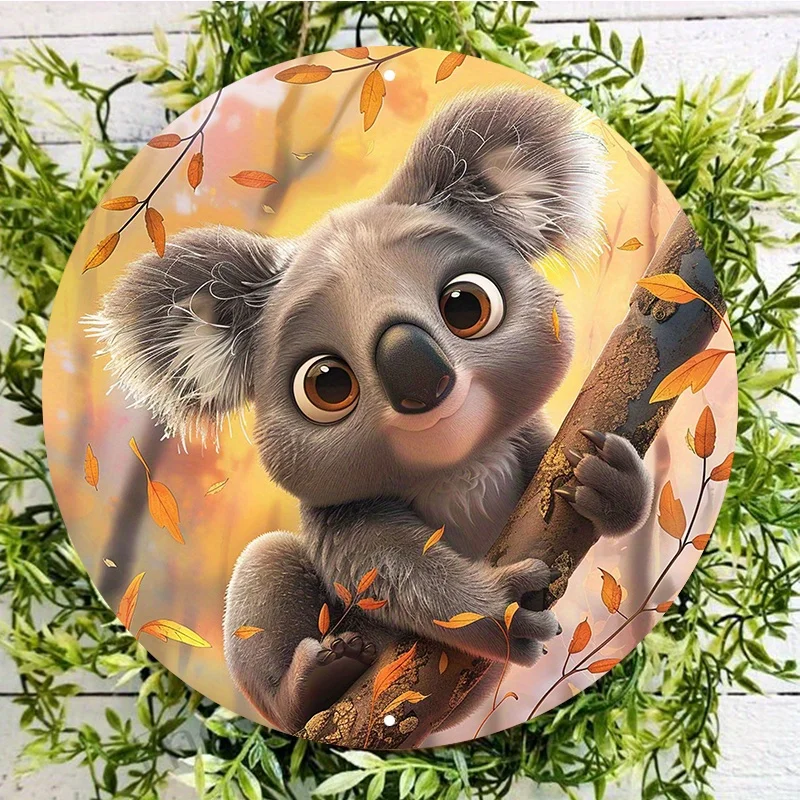 

Cute Koala Metal Wall Sign, UV and Scratch Resistant, Easy-Hang Decor, Wall Art, Home Decoration, 8x8 Inch (20x20 cm), 1Pc