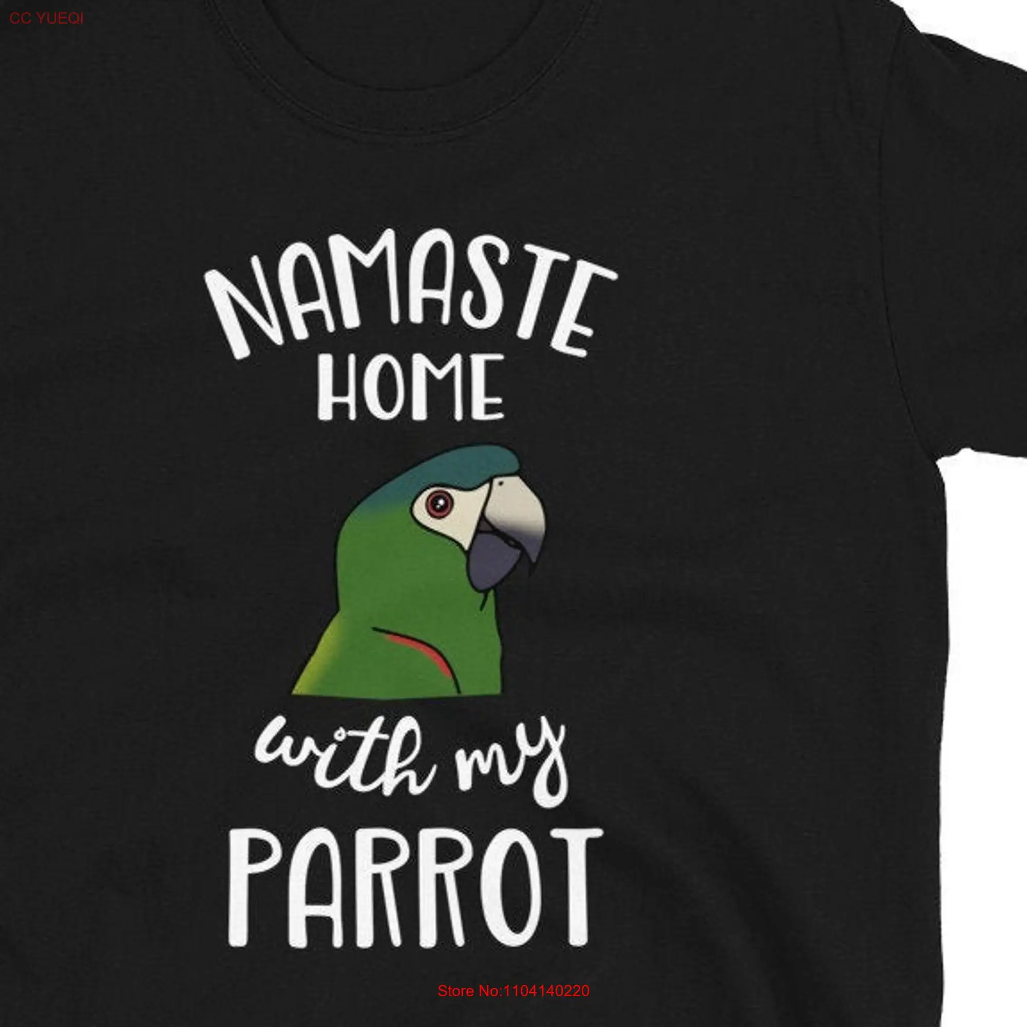 Namaste home with my Hahn's Macaw T Shirt Funny parrot owner tee Birb memes clothes Bird lover apparel Red shouldered clothing