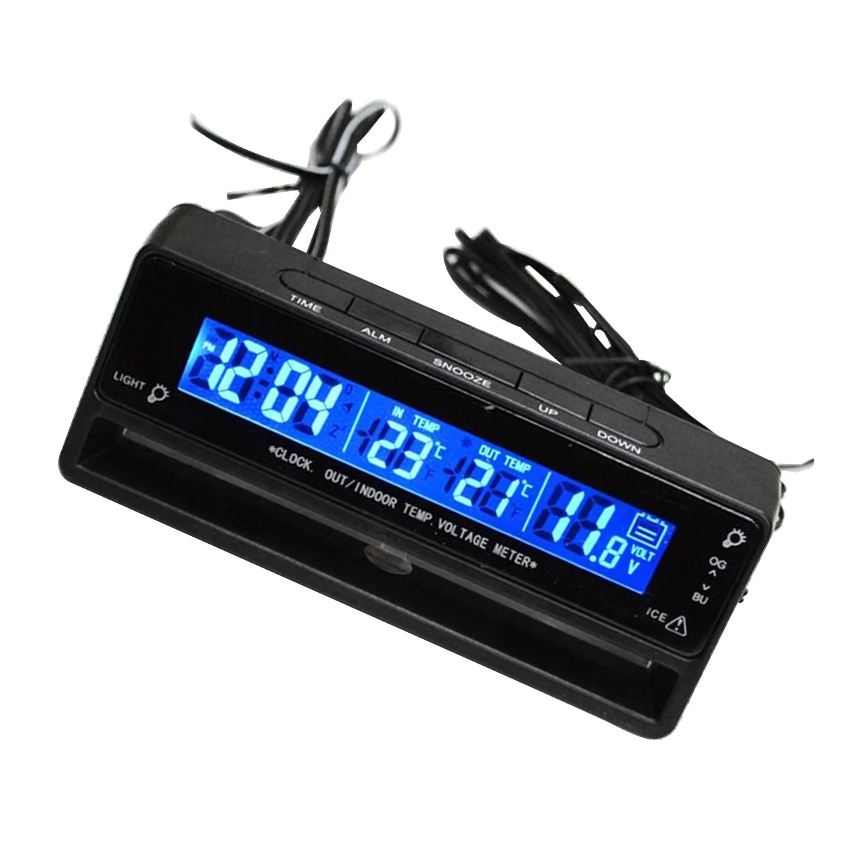 

Automobile Electronic Clock Temperature Voltage Digital Meter Backlight Real-Time Thermometer Car Voltage Monitor
