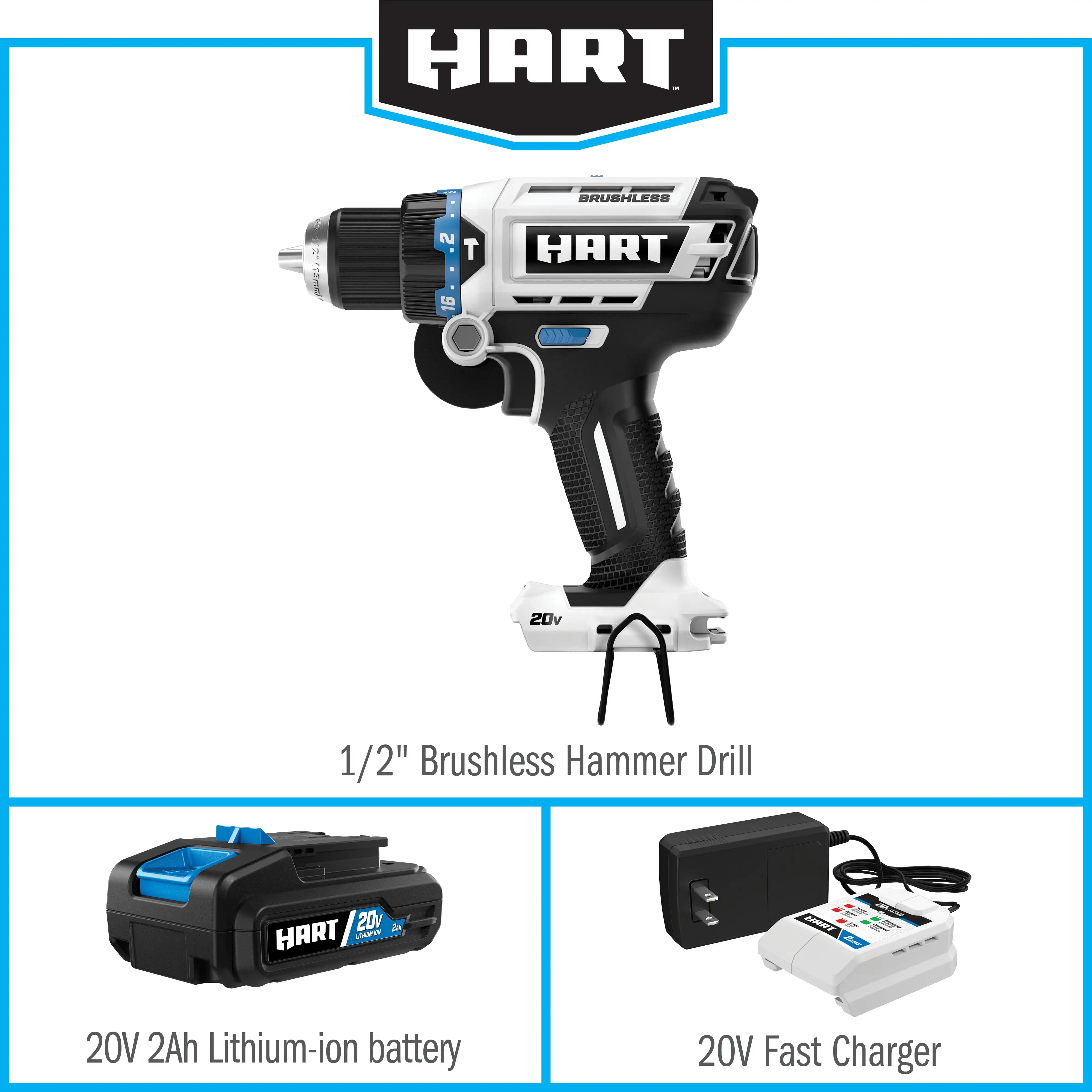 NEW 20-Volt Brushless 1/2 Inch Hammer Drill Kit