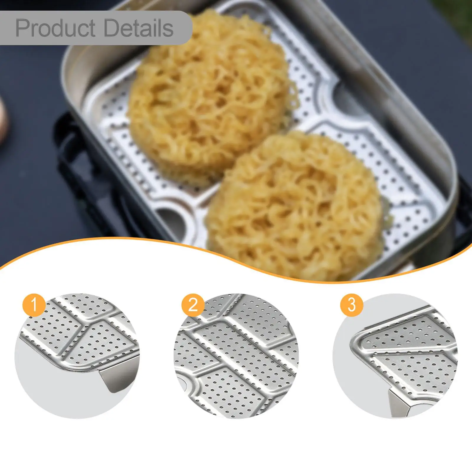 Camping Steam Tray Mess Tin Accessory Heavy Duty Stainless Steel for Outdoor