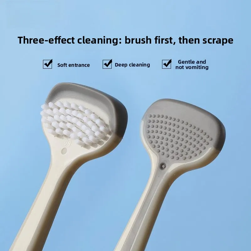 Tongue coating cleaner, three effect cleaning, tongue scraper, tongue coating brush, tongue plate, tongue brush, tongue cleaning