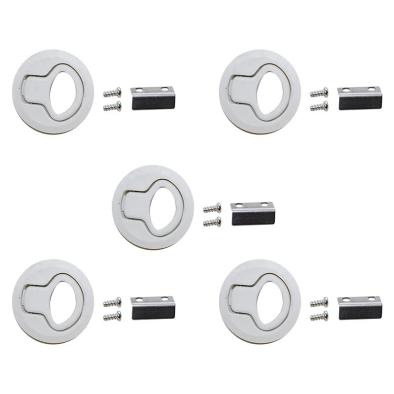 

5X Latch Hatch Round Pull Latchlatch Flush Pull For1/4 Door Boat Deck Hatch RV Drawers Cabinet Yacht