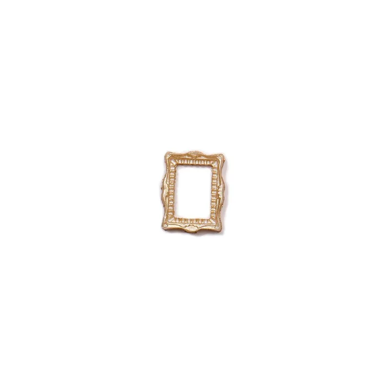 50Pcs Resin Hollow Frames Nail Art Accessories 3 Colors Nail Art Charms 2 Shapes Retro Manicure Nail Decorations 3D Decals