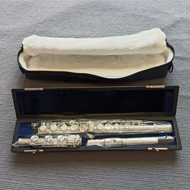 

Made in Japan Pearl Flute PF665 Silver Plated Flutes French Button Split E Mechanism B Leg Flute 17 Holes Open