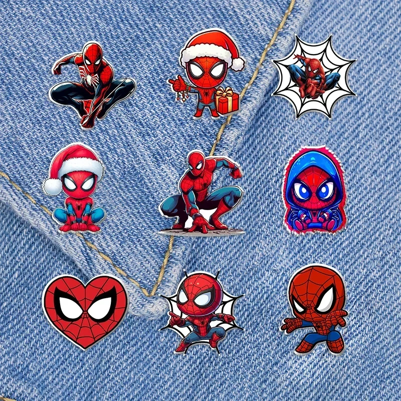 10 รูปแบบ Disney Marvel Spider-Man เข็มกลัดการ์ตูนน่ารัก Badge Marvel ภาพยนตร์คลาสสิก Pin ส่วนบุคคลอินเทรนด์อุปกรณ์เสริมอะนิเมะ Pins