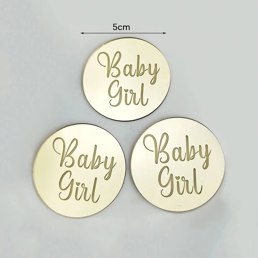 5/10 Stück Oh Baby Cake Topper Es ist ein Junge Mädchen Cupcake Topper Gold Acryl Kuchen Dekoration für Babyparty Geschlecht offenbaren Party – Detail 5