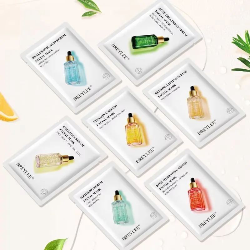 

BREYLEE Vitamin C Hyaluronic Acid Retinol Rose 24K Gold Collagen Tea Tree Serum Skin Care Beauty Facial Mask