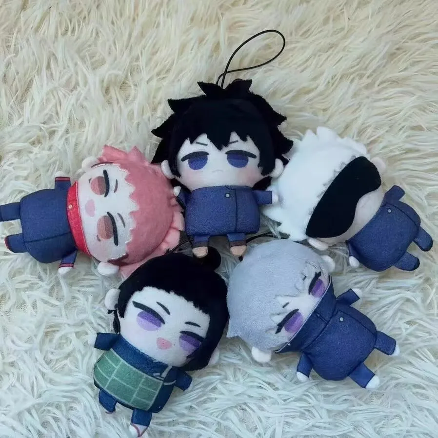 Jujutsu Kaisen, Gojo Satsuka Yuujie Finger Doll pendant, anime Fukuroki Edogu Curly Spine Plush doll Tiger Staff