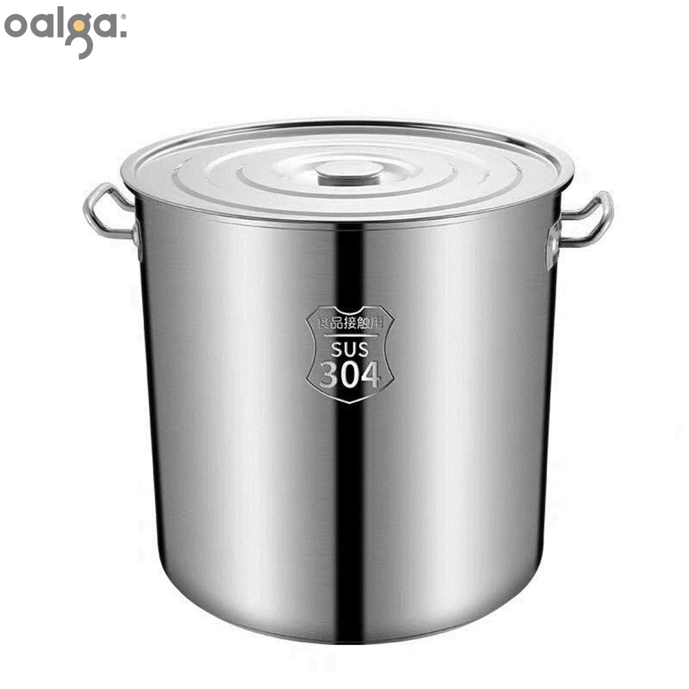 

304 Stainless Steel Soup Barrel High-capacity Oil Water Storage Various Applications Barrel Sealed Barrel Cookware Cooking Pan