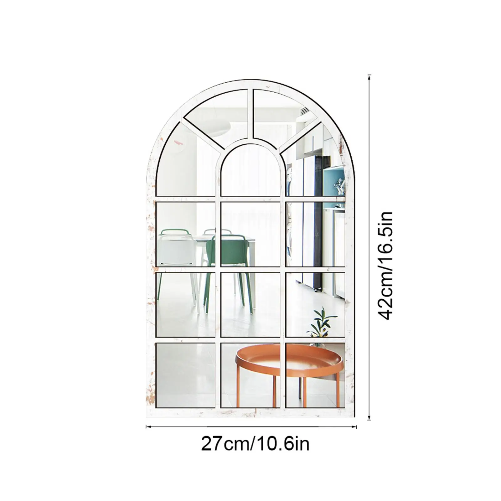 Arched Window Wall Mirror Modern Wall Decorative Mirror Windowpane Arch Mirror for Bathroom Entryway Vanity Living Room Bedroom Arched Window Wall Mirror Modern Wall Decorative Mirror Windowpane Arch Mirror for Bathroom Entryway Vanity Living Room Bedroom