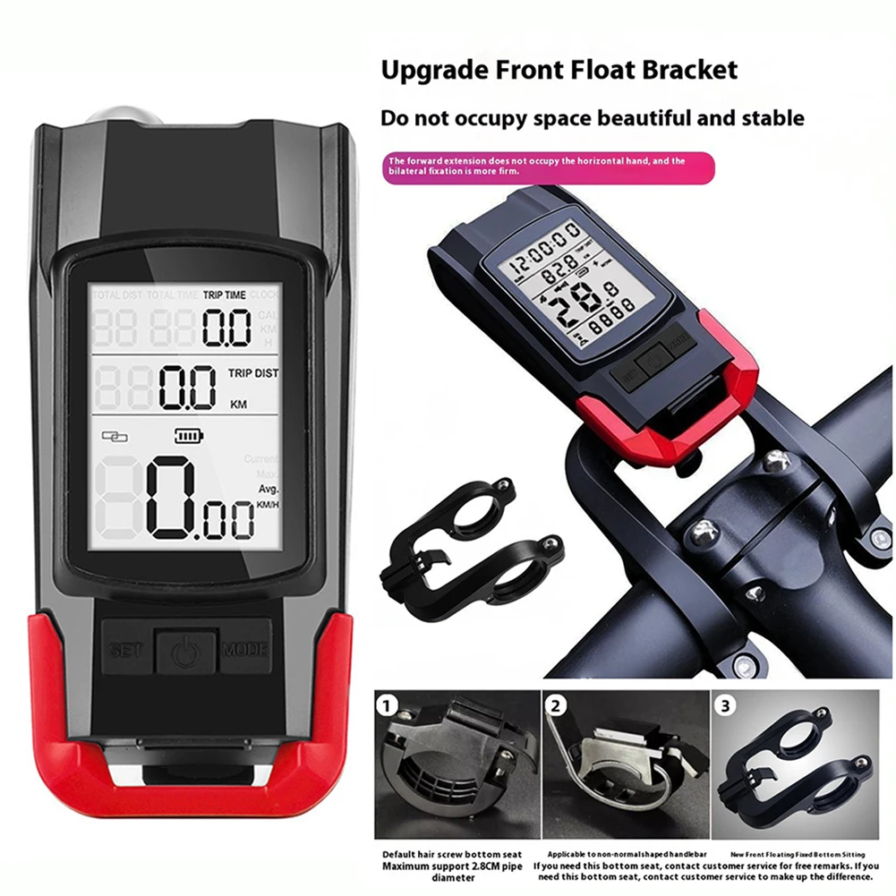 

3 In 1 Bike Speedometer Usb Rechargeable Bike Light With Horns Speedometer, 4000mah Large Battery Night Riding Cycling Equipment