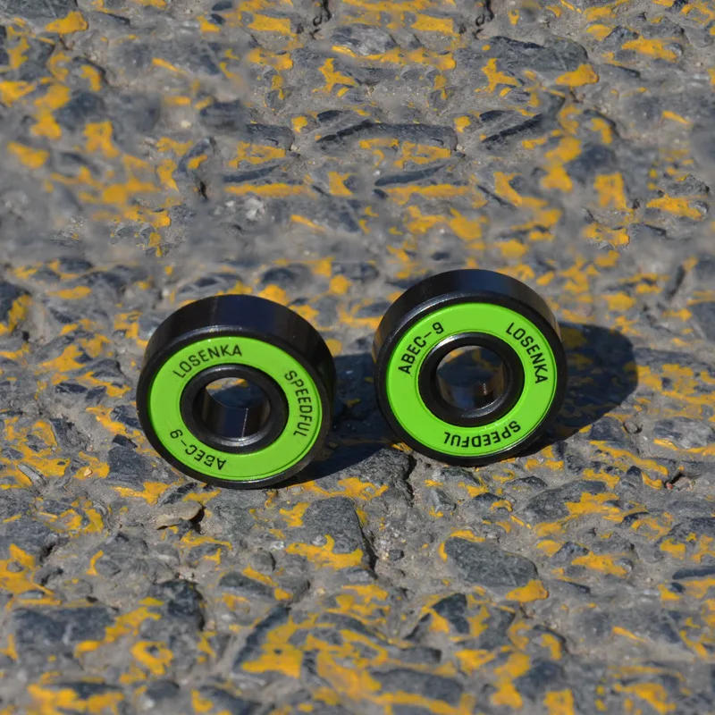 8Pcs Premium Skateboard Bearings Pro Longboard Speed Bearings ABEC-9 Steel Bearings Skateboard Scooter Roller Wheel