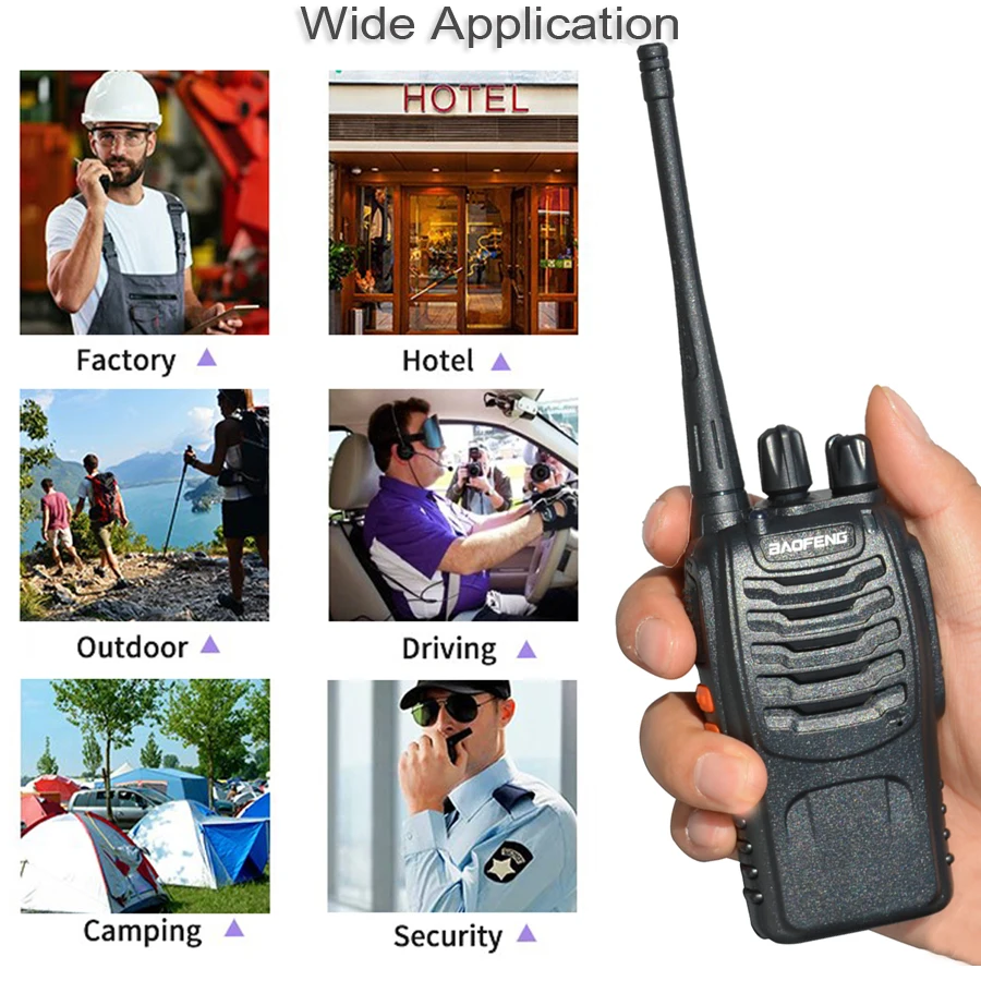 3Pcs Walkie Talkie Professional Radio Baofeng BF-888S 16 Channel Communication Handheld Intercom Communicator Transceiver