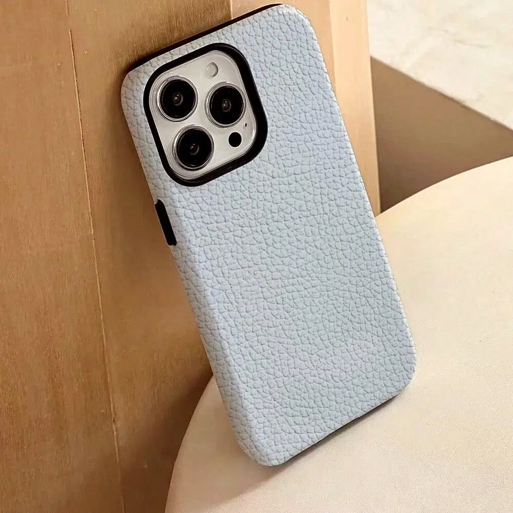 

Кожаный чехол для телефона с узором для iPhone 17, 16, 15, 14, 13, 12 Pro Max Plus, глянцевый HD, двухслойная жидкая задняя пленка, твердый корпус