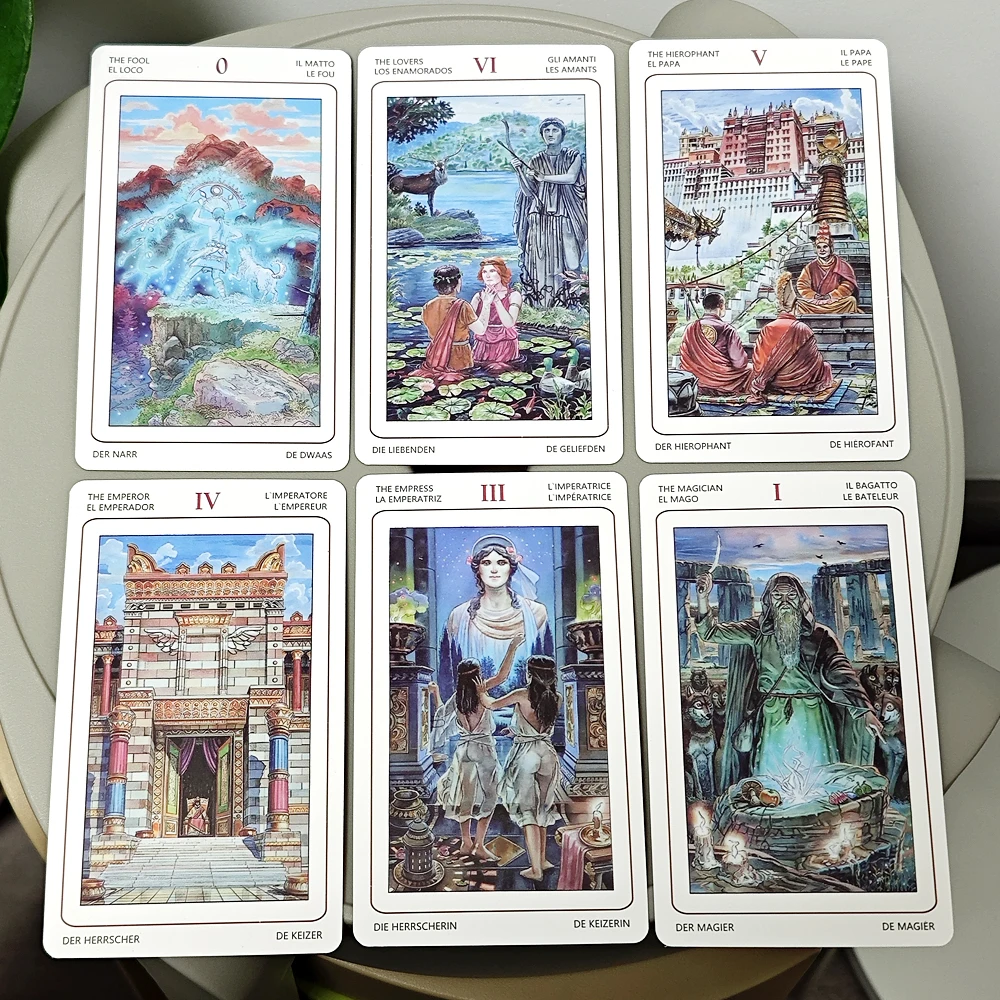 Tarot de sentimientos sagrados, 78 Uds., cartas de Tarot coloridas, se conectan con la sabiduría antiedad de patillas, santuarios y lugares