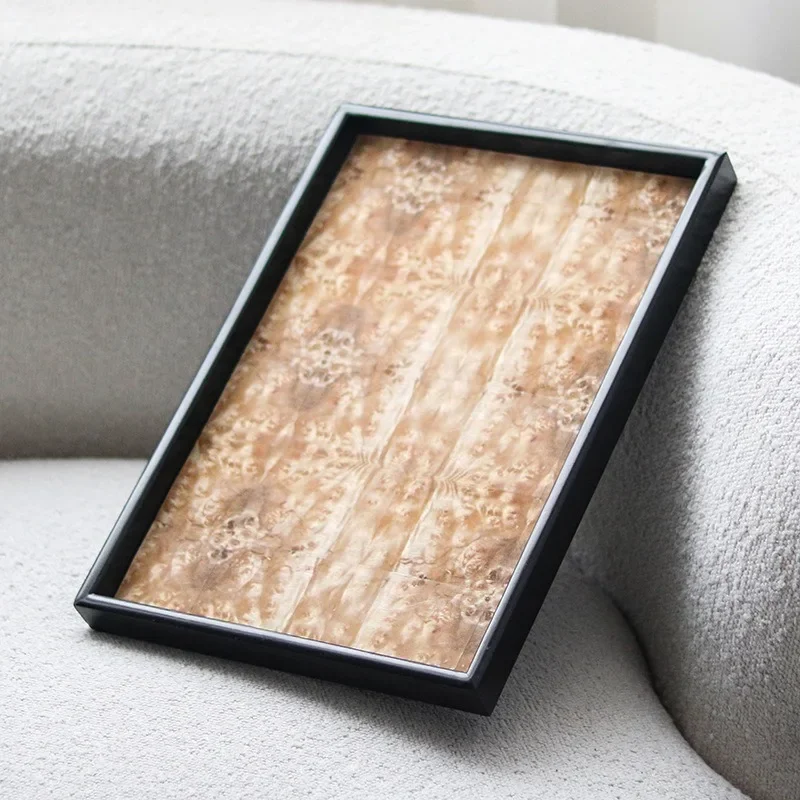 Creative Wooden Storage Trays Non Slip Platter Coffee Dishes Kitchenware Flat-panel Storage Trays Presentation Plate Home Organi